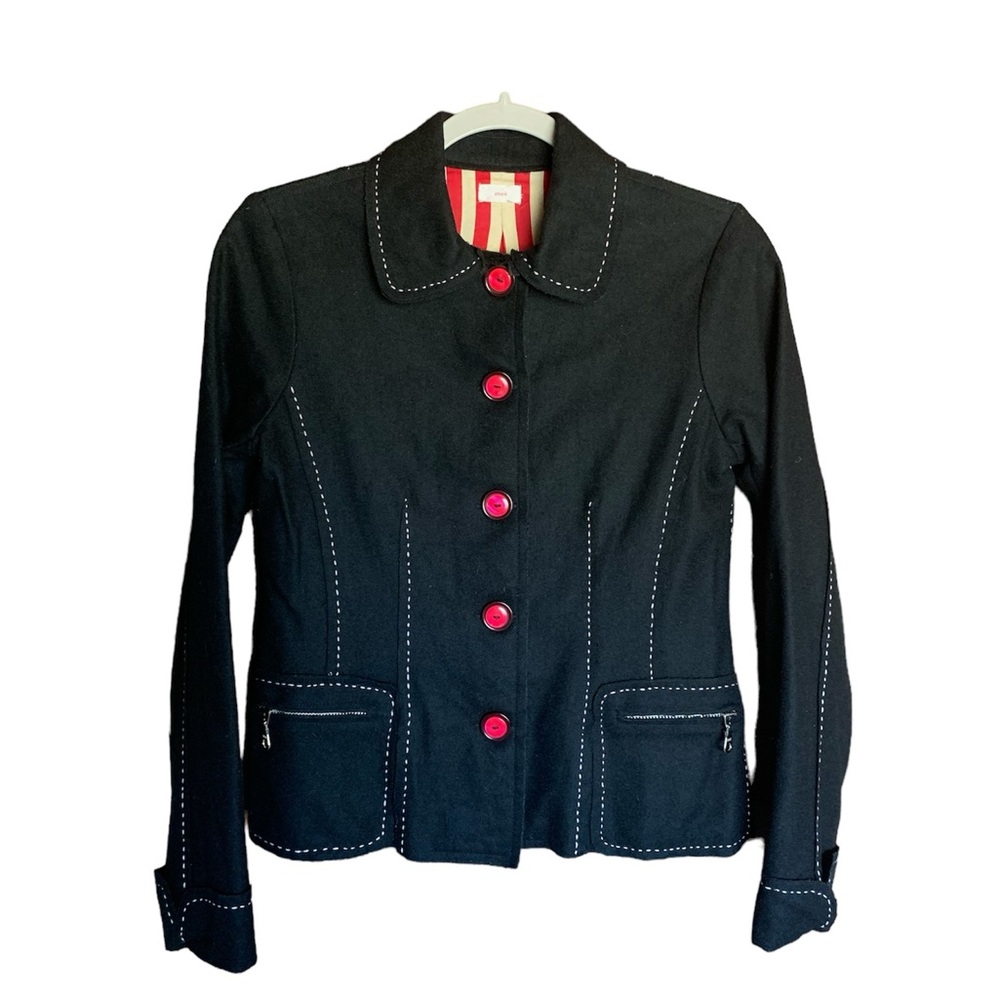 Vintage Anthropologie women’s Snak felted contrast jacket wool blend size xs Y2K